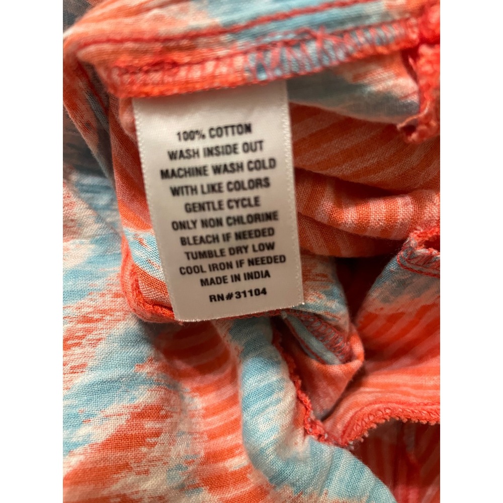 Crown & Ivy Dress Womens XXL Orange Ikat One Shoulder Tiered Maxi Cotton NEW - Picture 4 of 6